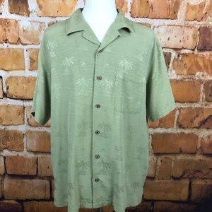 Tommy Bahama Silk Hawaiian Aloha Shirt Green XL